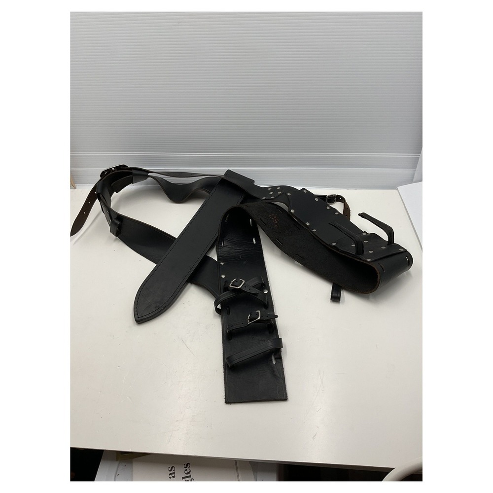 Handmade Black Leather Sword Scabbard Belt Rig Sheath Frog LARP Cosplay 17"